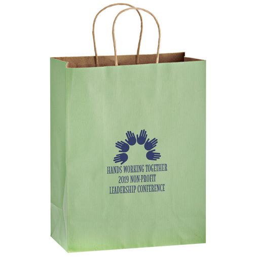 Custom Printed Matte Color Paper Shopper Tote Bag (10"x5"x13") – Flexo Ink - 4M10513-FI